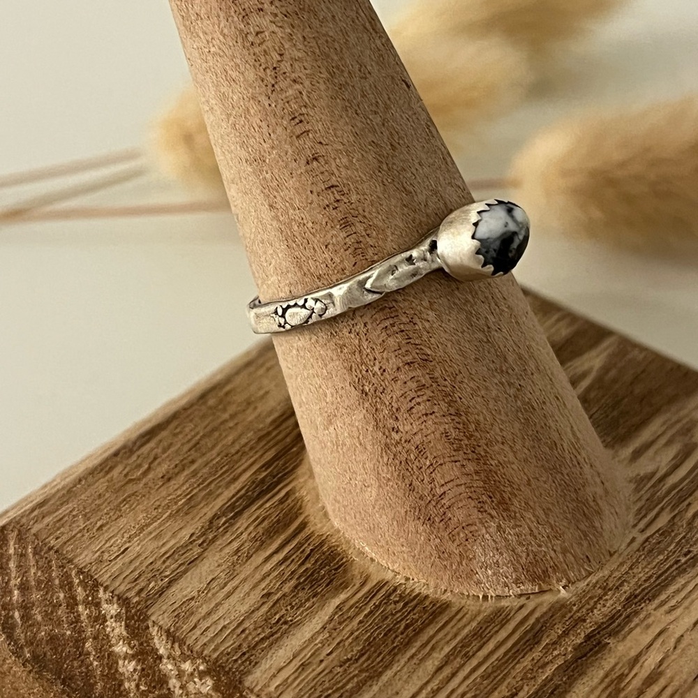 Solid 925 Sterling Silver Matte Finish White Buff… - image 3